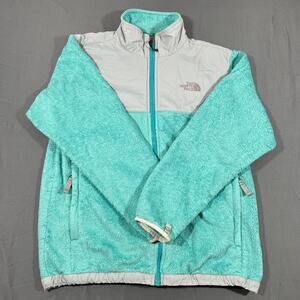North Face Fleece Jacket Youth XL Teal Full Zip Women Small Medium